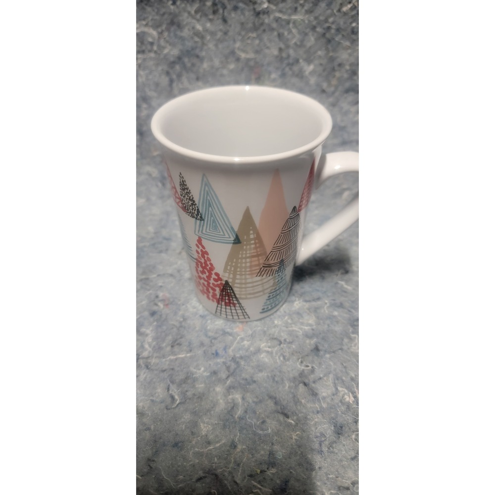 Starbucks 2017 Multi Colored Triangles‎ Trees Winter Collection Ceramic Cup